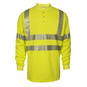 DRIFIRE FR Hi-Vis Long Sleeve Henley Class 3 in Hi-Vis Yellow